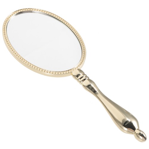 Golden vintage handheld mirror - golden,