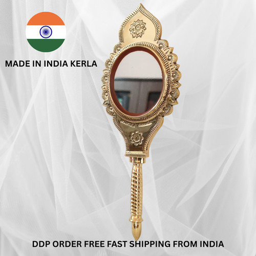 Aranmula brass hand mirror - aranmula,
