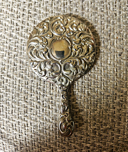 Small ornate silver - silver, tone