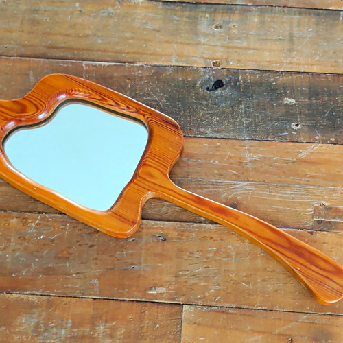 Wood handheld vanity - wood, hand