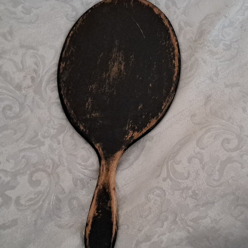 Vintage wooden handheld oval - vintage,