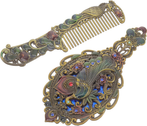 Vintage makeup mirror - and, comb