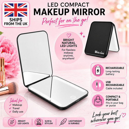 Led travel makeup mirror - makeup,