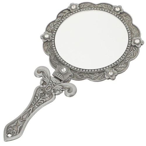 Vintage handheld makeup mirror - handheld,