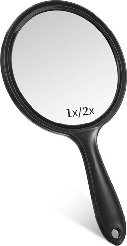 Handheld mirror with handle - with,
