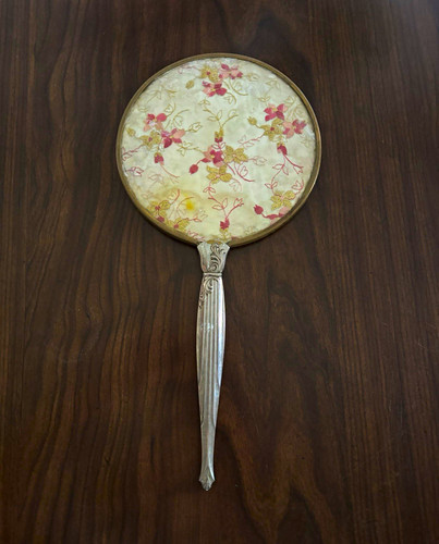 Vintage floral metal glass - vintage,