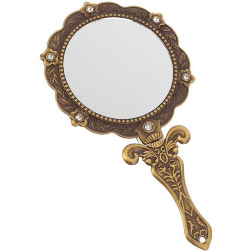 Stylish golden hand mirror - stylish,