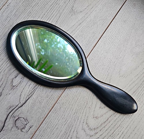 Black wooden oval - wooden, handheld