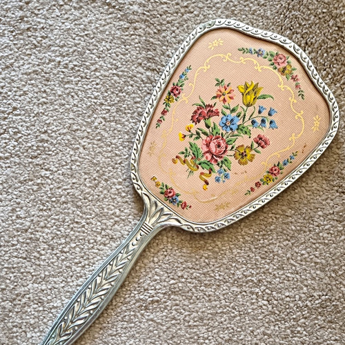 Vintage floral handheld mirror - floral,