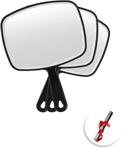 Hand mirror black handheld - hand, mirror,