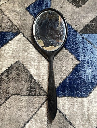 Wooden handheld mirror with - handheld,