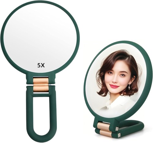 Handheld mirror with - 5x,