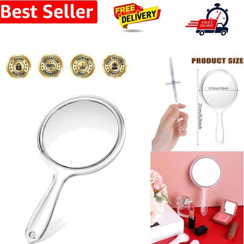 Small hand mirror with - mirror, handle