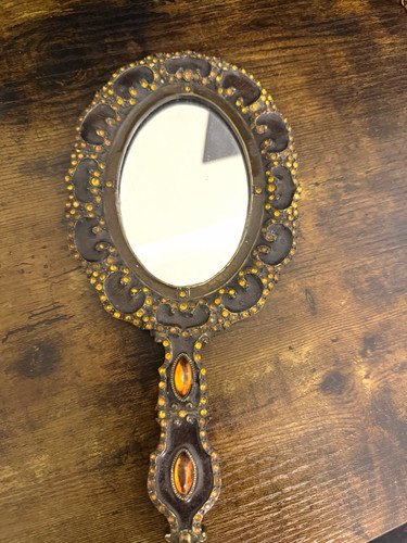 Vintage oval metal hand - vintage,