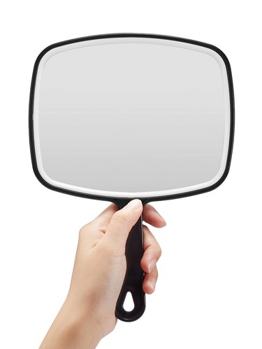 Hand mirror black handheld - black,