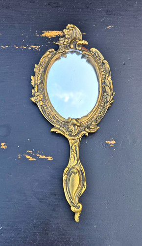 Vintage rococo brass gold - brass,
