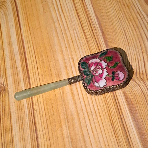 Floral enamel style metal hand - floral, enamel-style