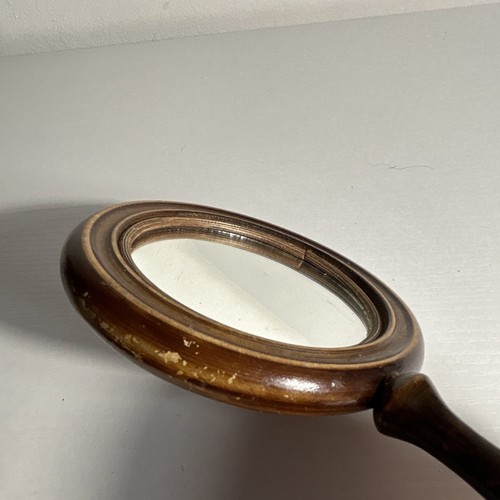 Wood handheld hand mirror - handheld,